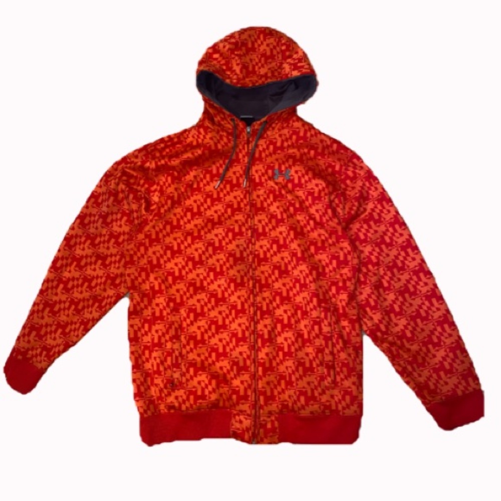 UNDER ARMOR RED ZIP UP HOODIE